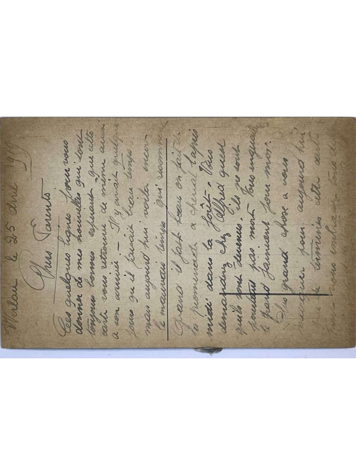 Verso de la carte postale