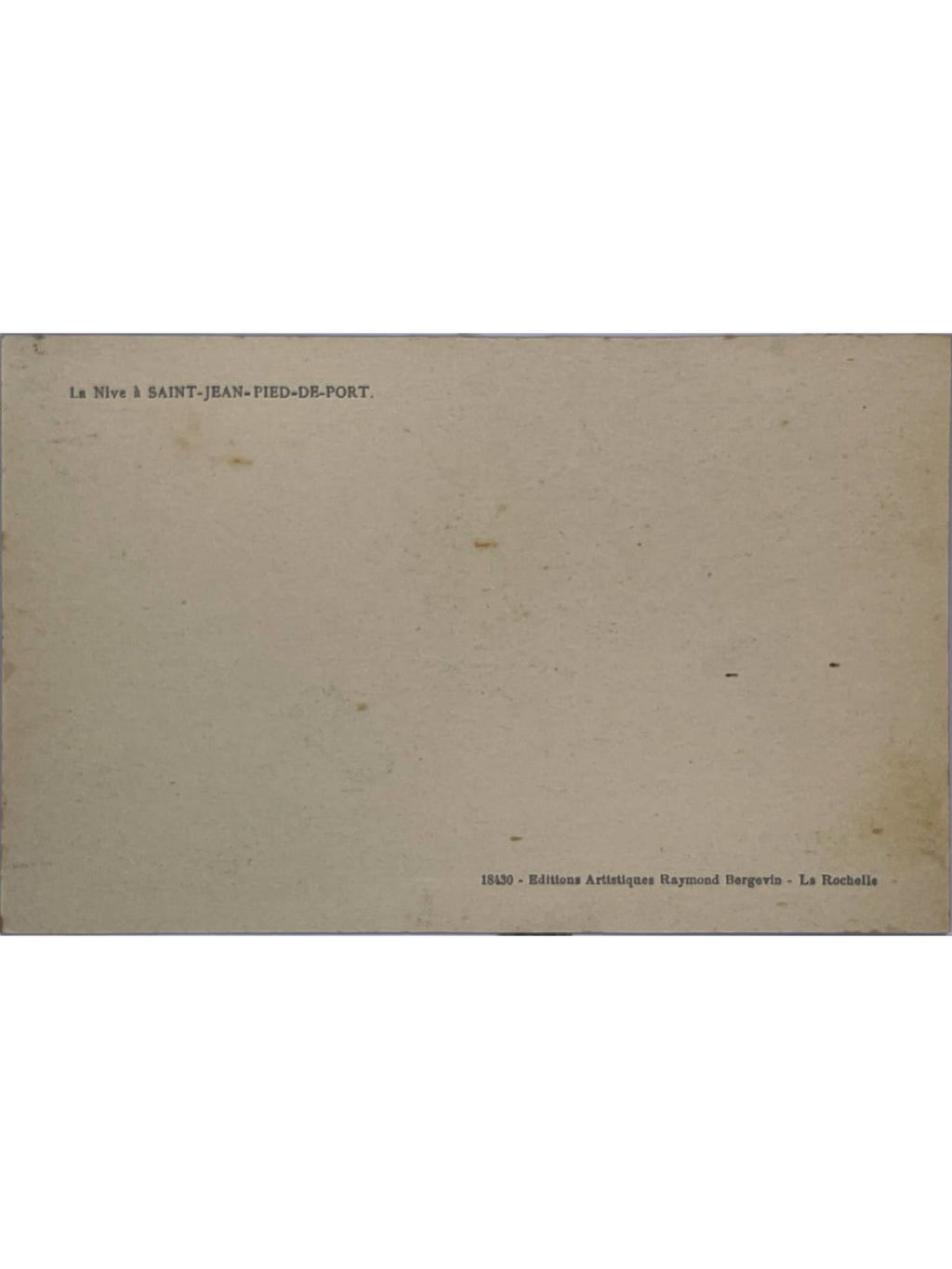 Verso de la carte postale