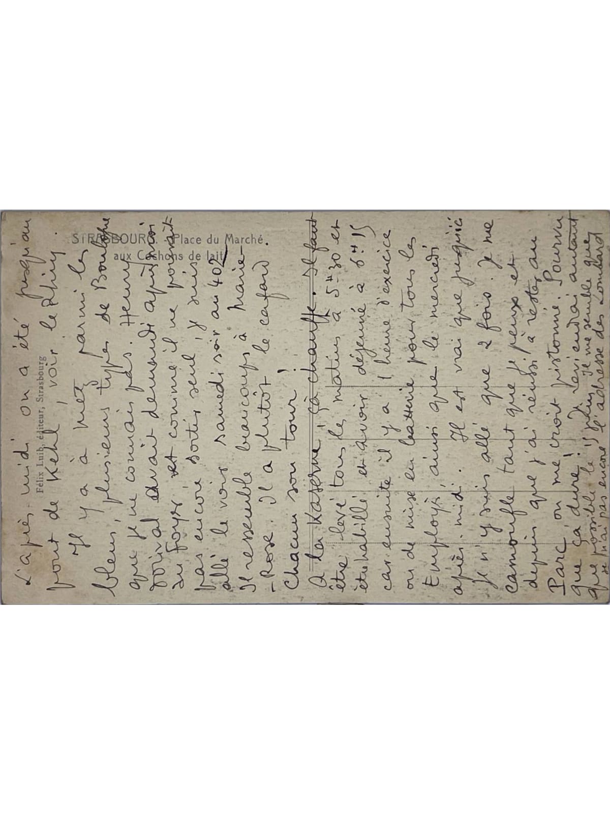Verso de la carte postale