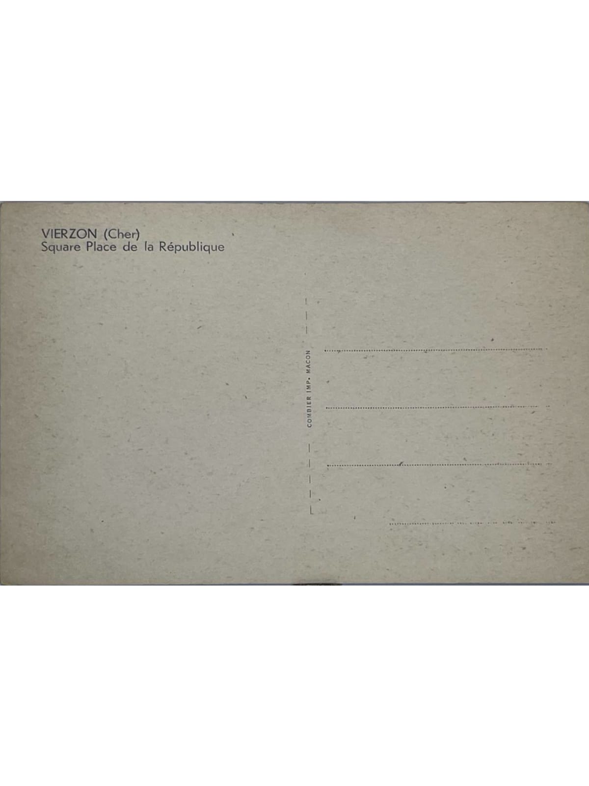 Verso de la carte postale