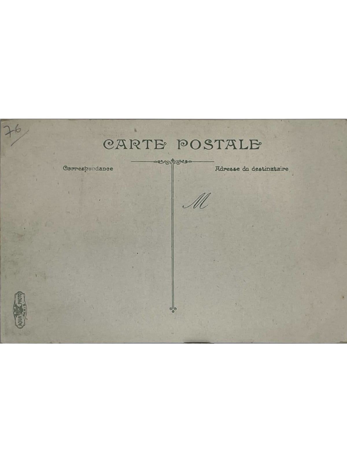 Verso de la carte postale