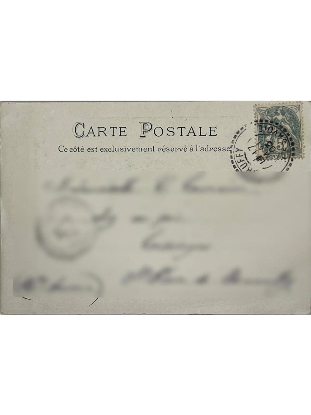 Verso de la carte postale