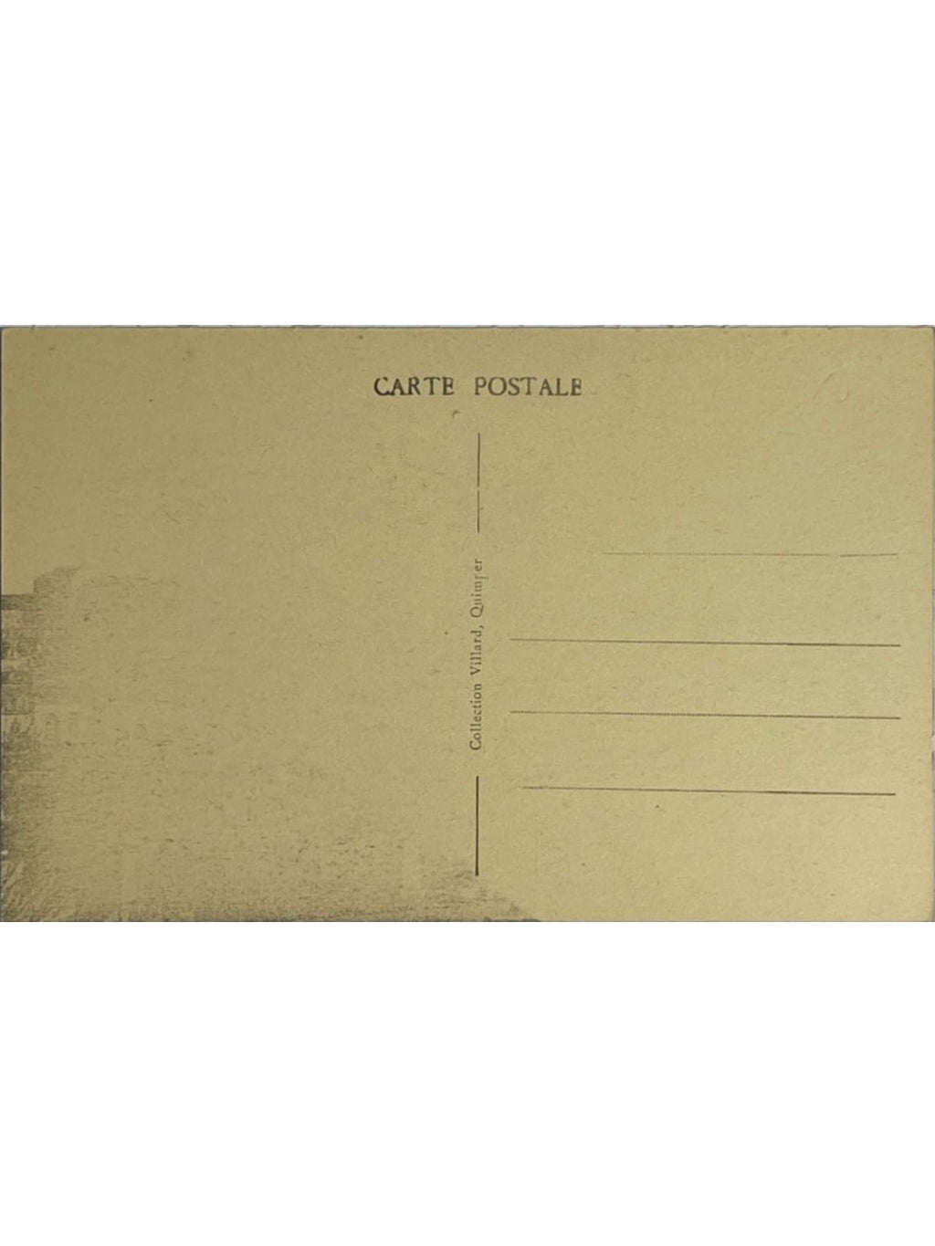 Verso de la carte postale