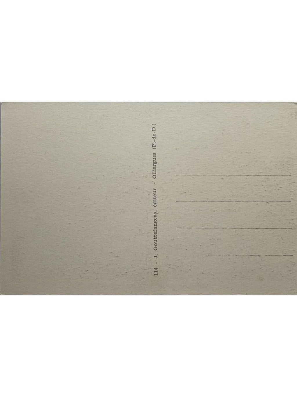 Verso de la carte postale
