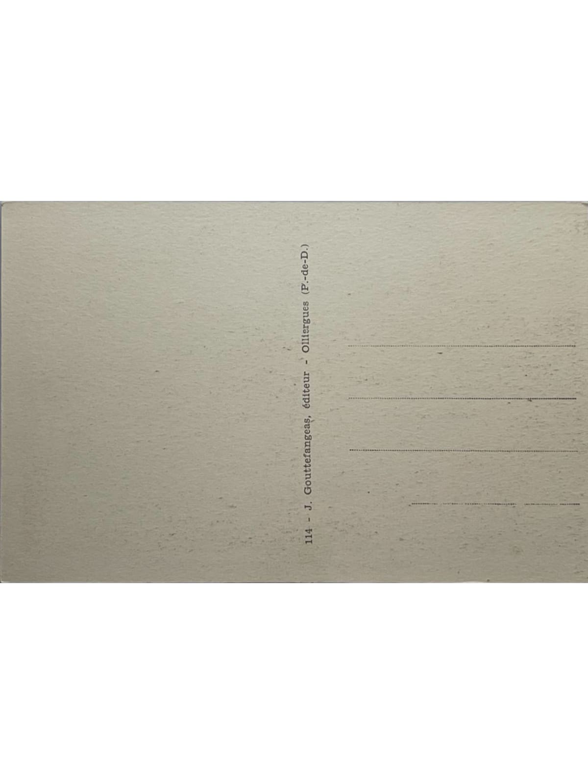 Verso de la carte postale