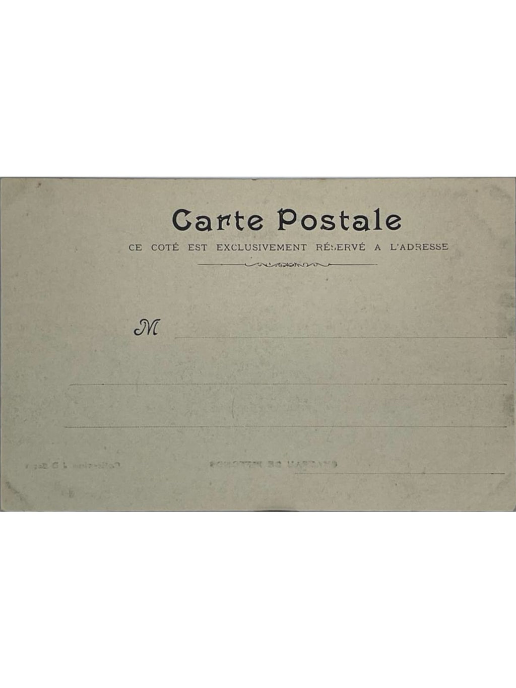 Verso de la carte postale