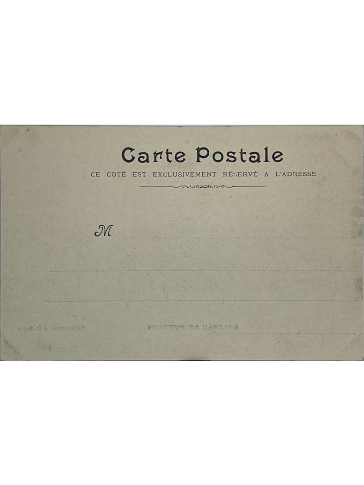Verso de la carte postale