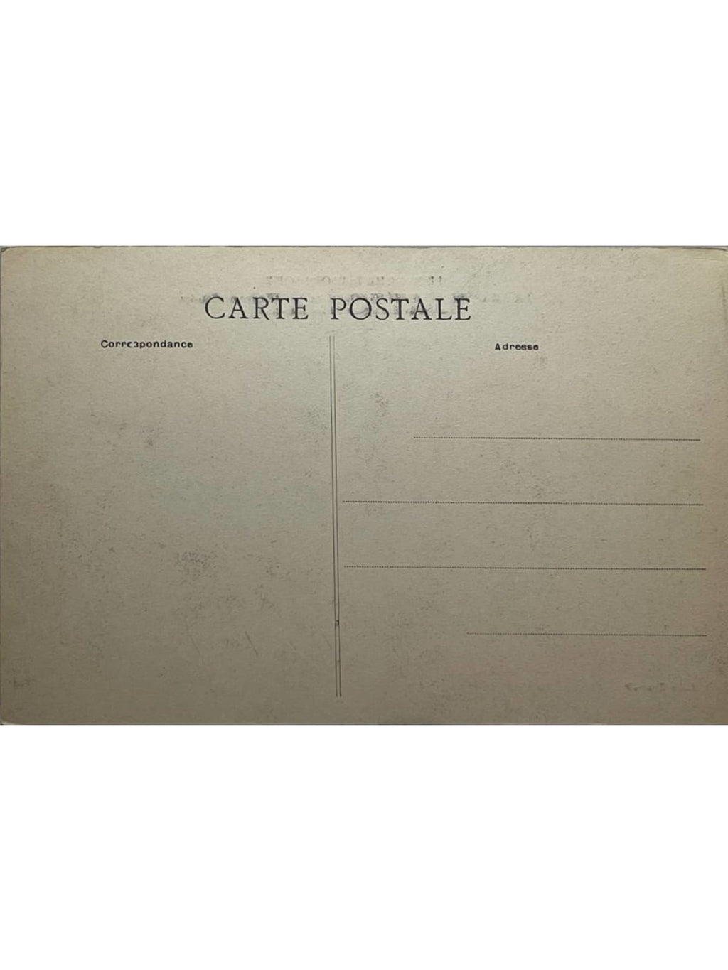 Verso de la carte postale