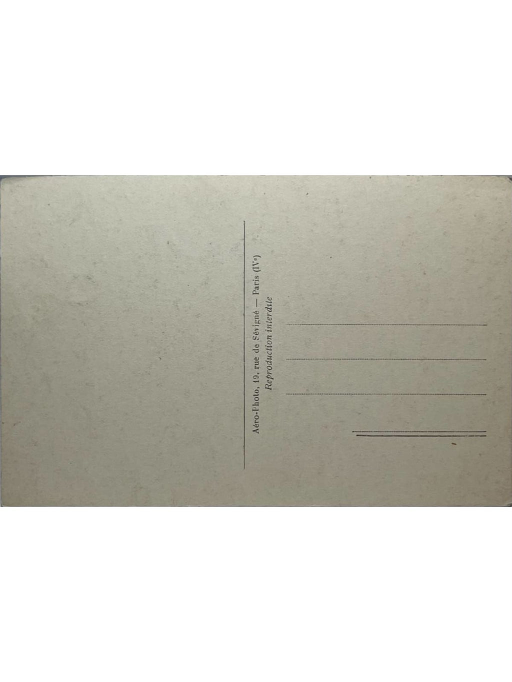 Verso de la carte postale