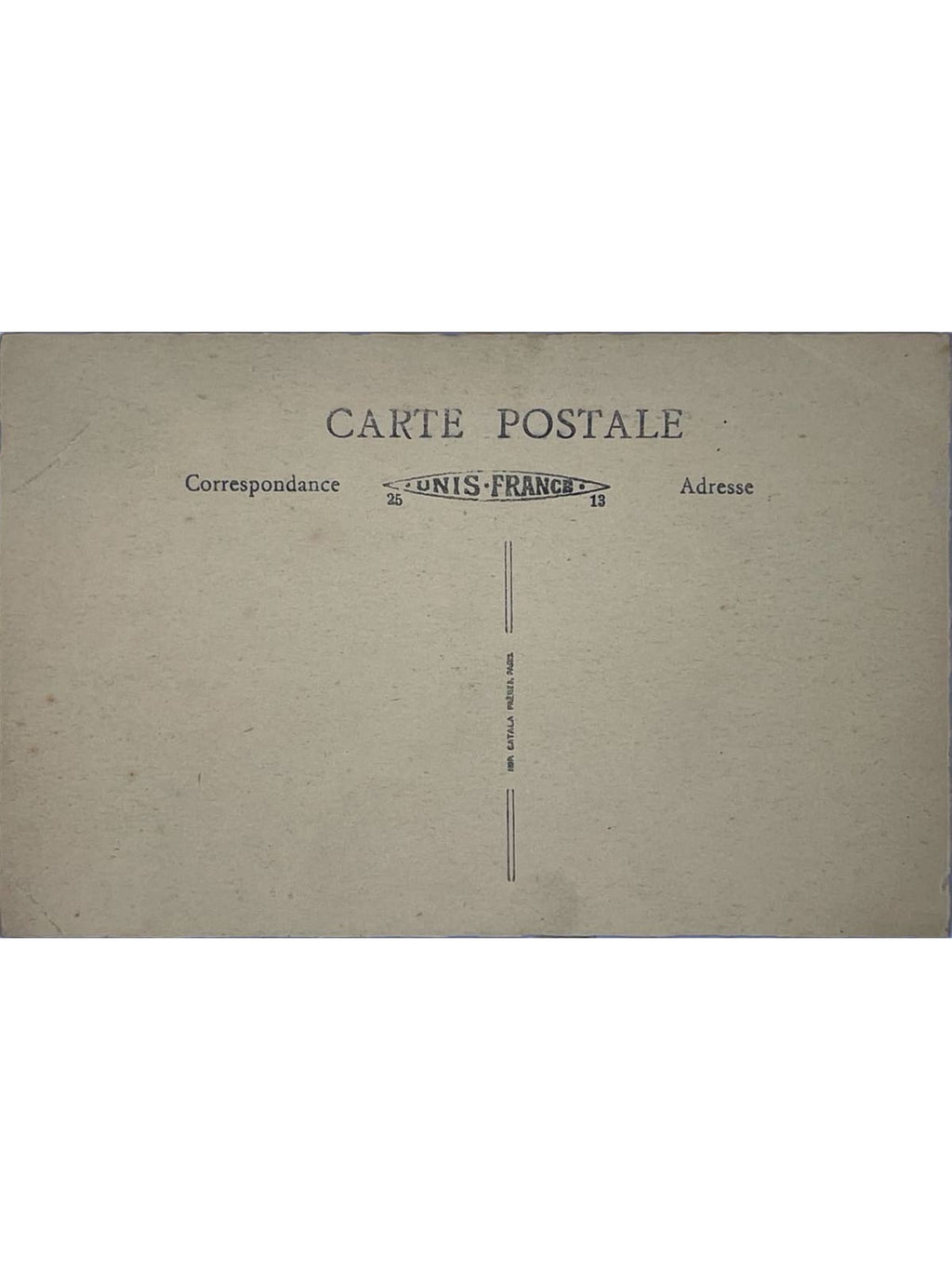 Verso de la carte postale