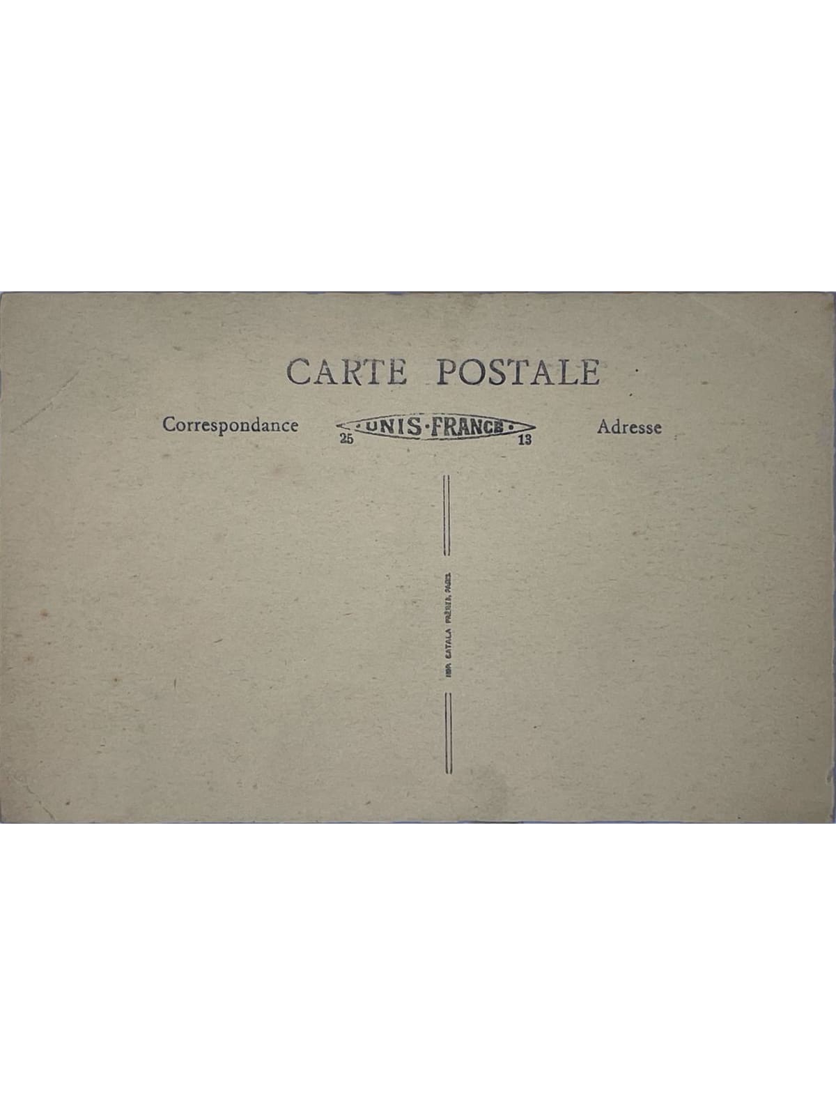 Verso de la carte postale
