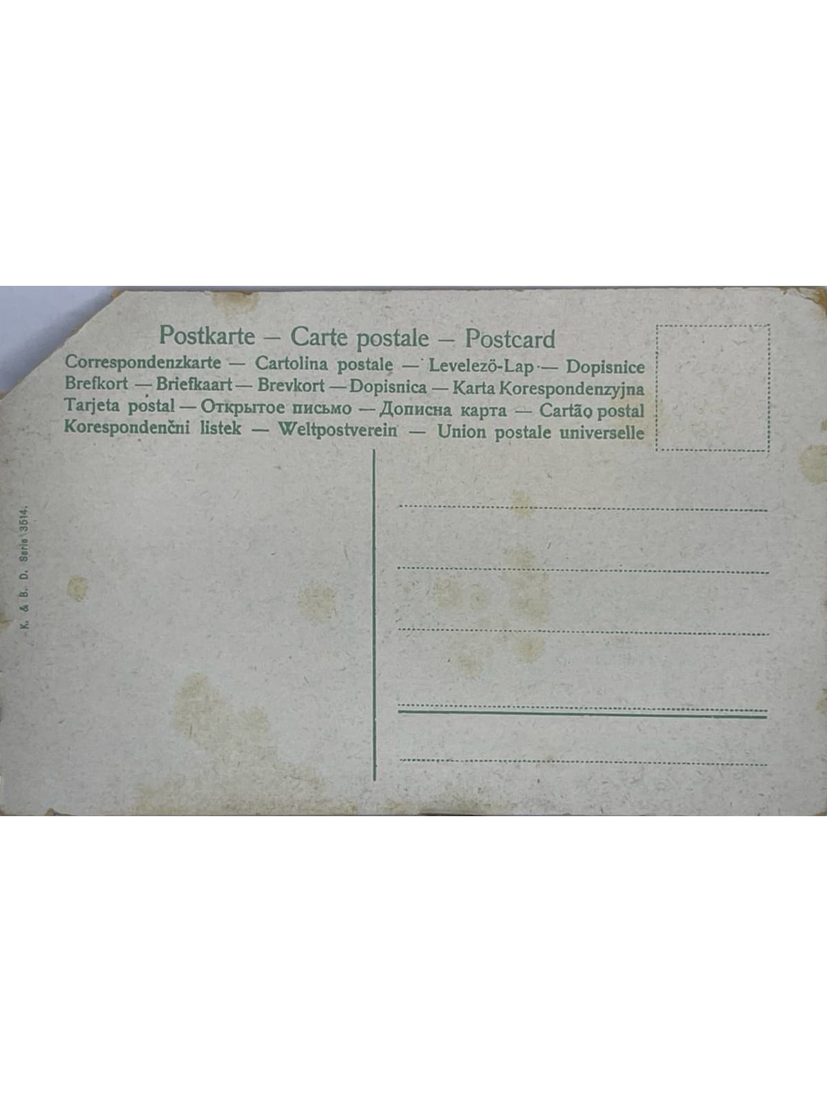 Verso de la carte postale