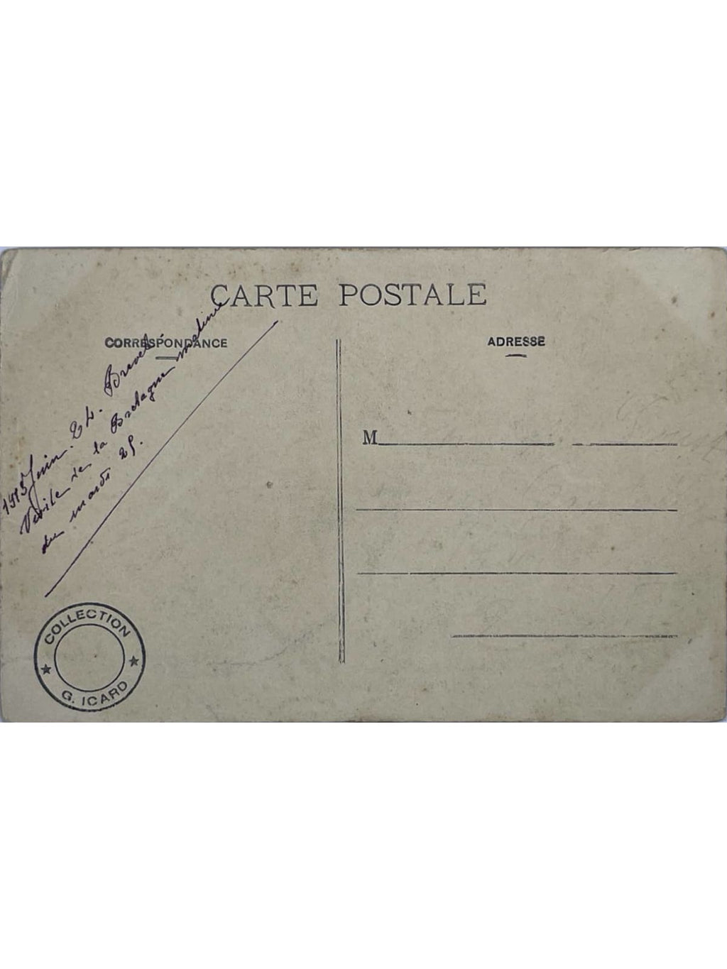 Verso de la carte postale
