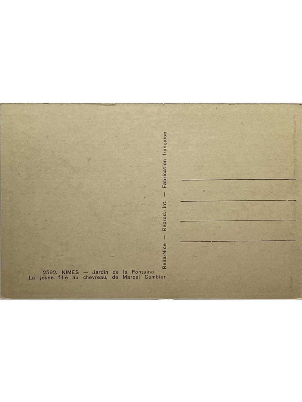 Verso de la carte postale