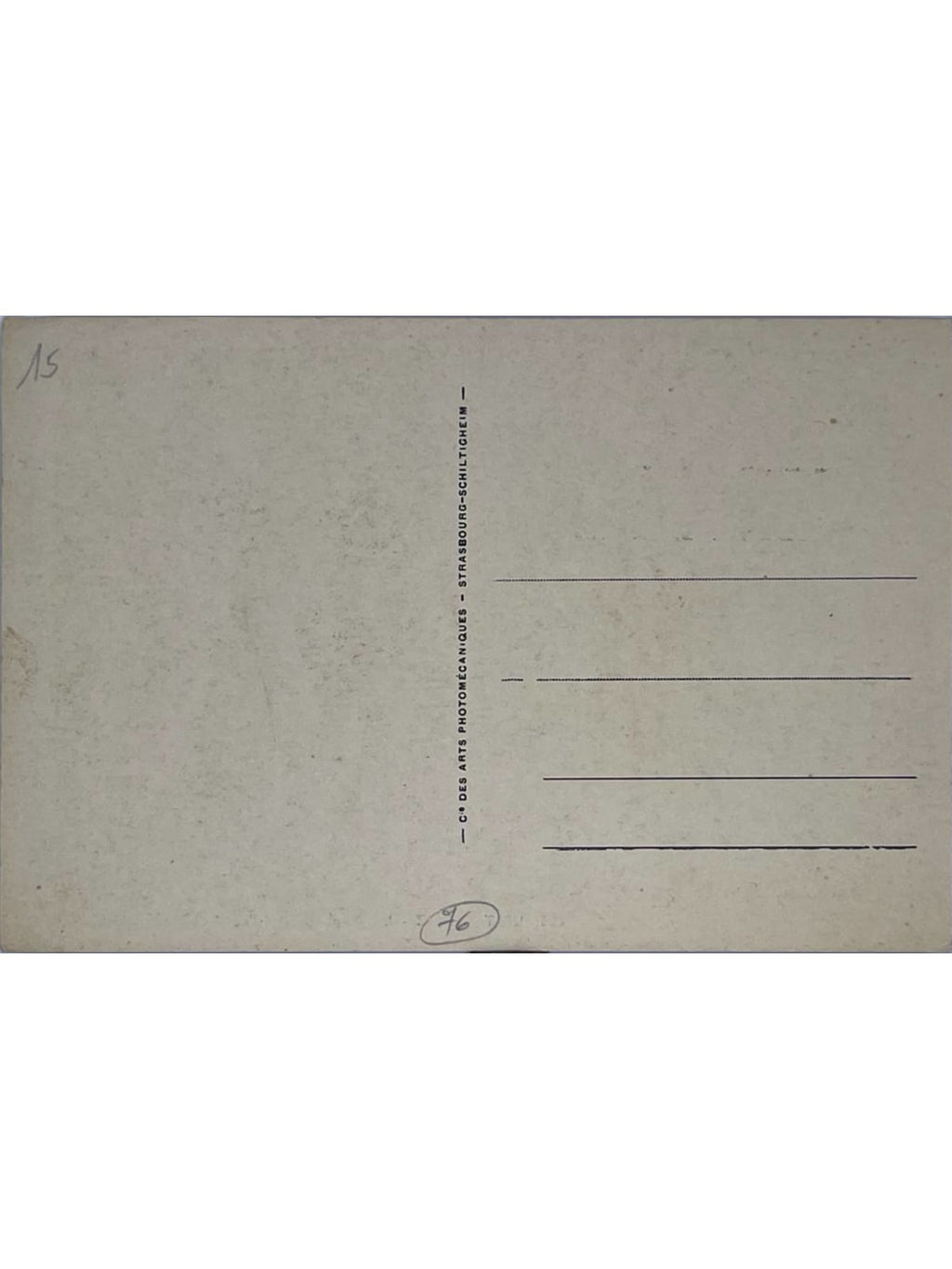Verso de la carte postale