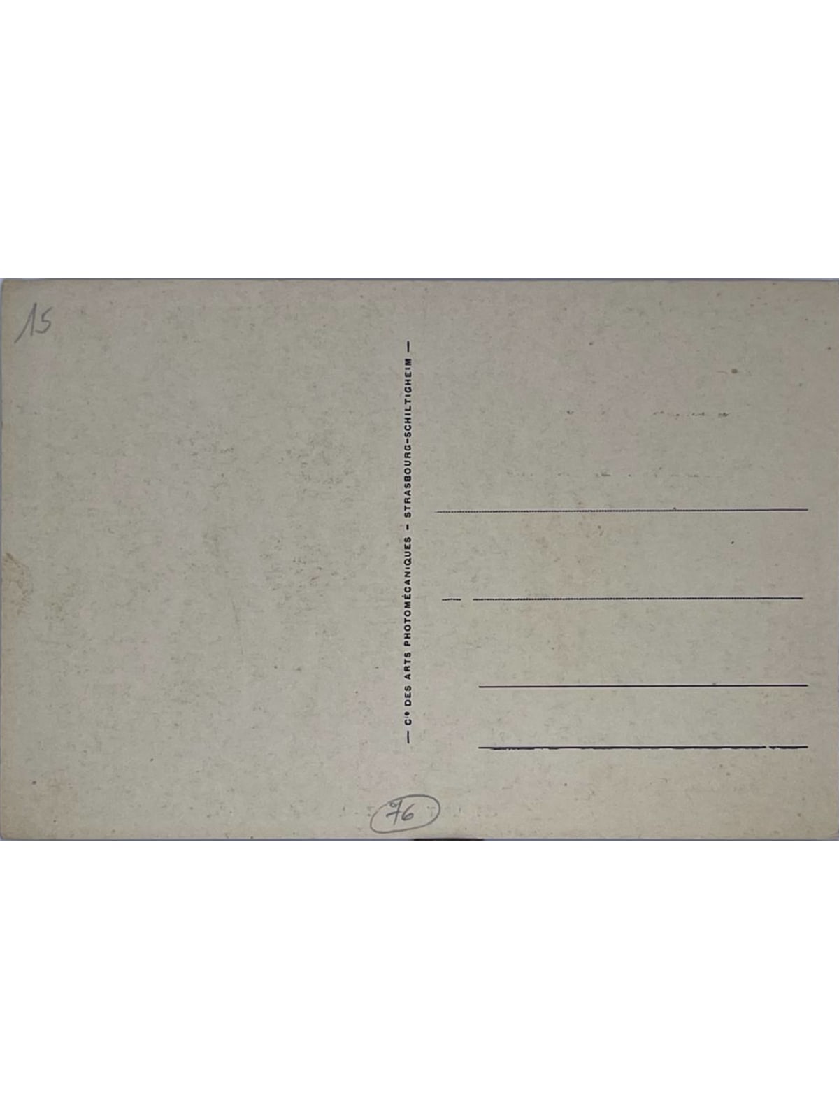 Verso de la carte postale