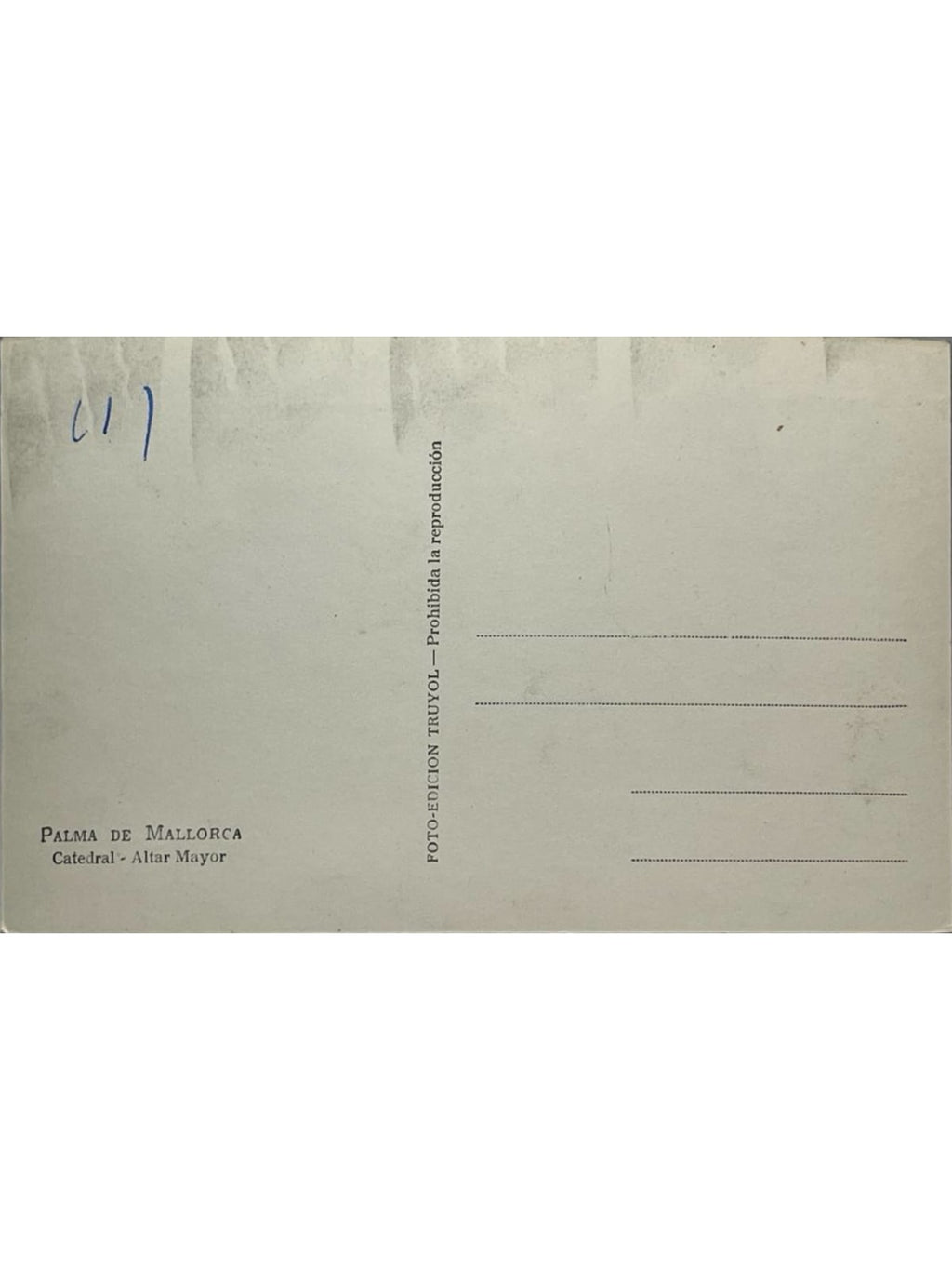 Verso de la carte postale
