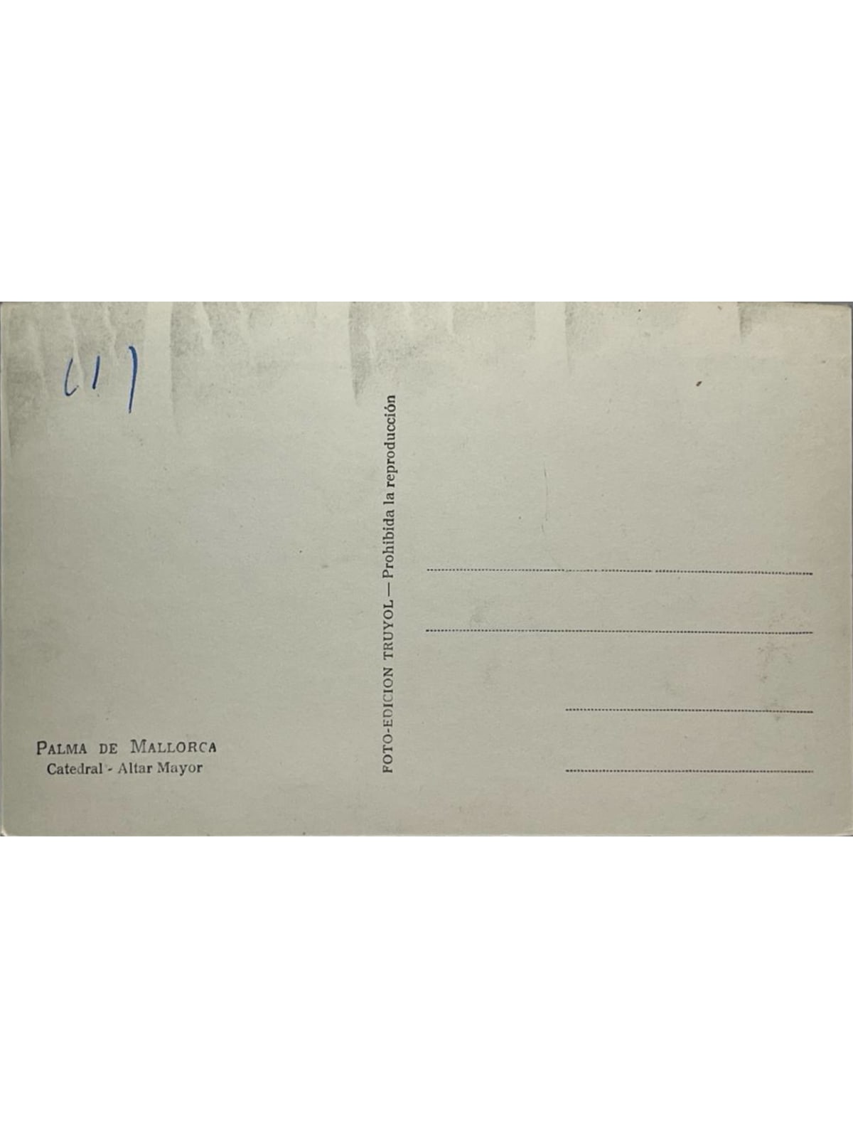 Verso de la carte postale