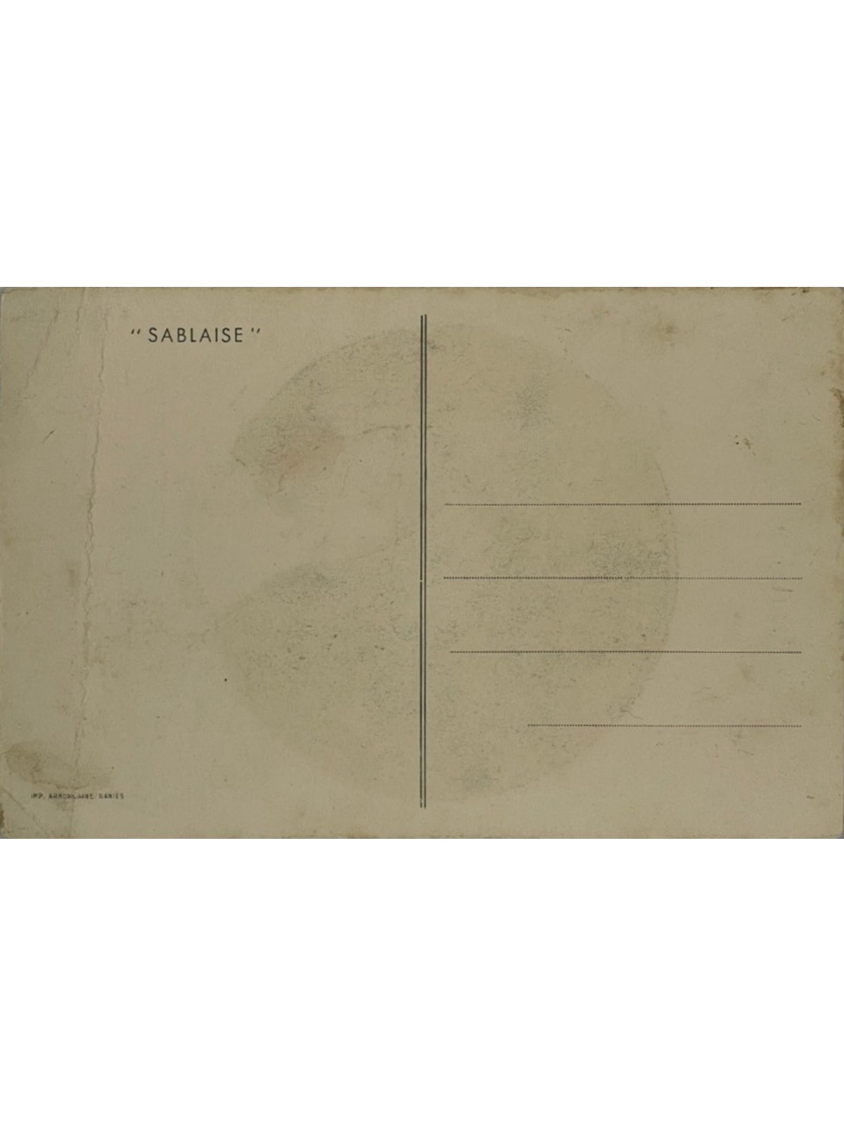 Verso de la carte postale