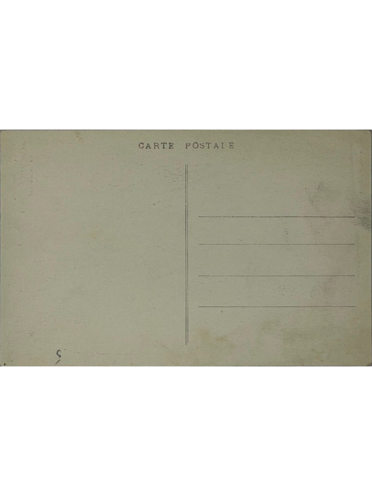 Verso de la carte postale