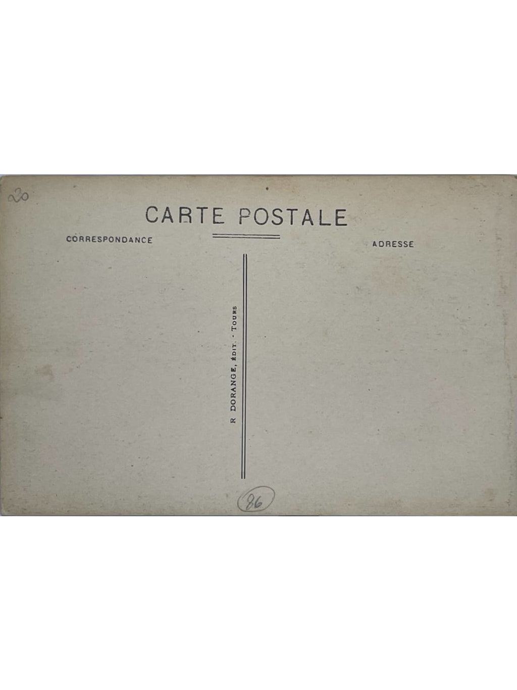 Verso de la carte postale