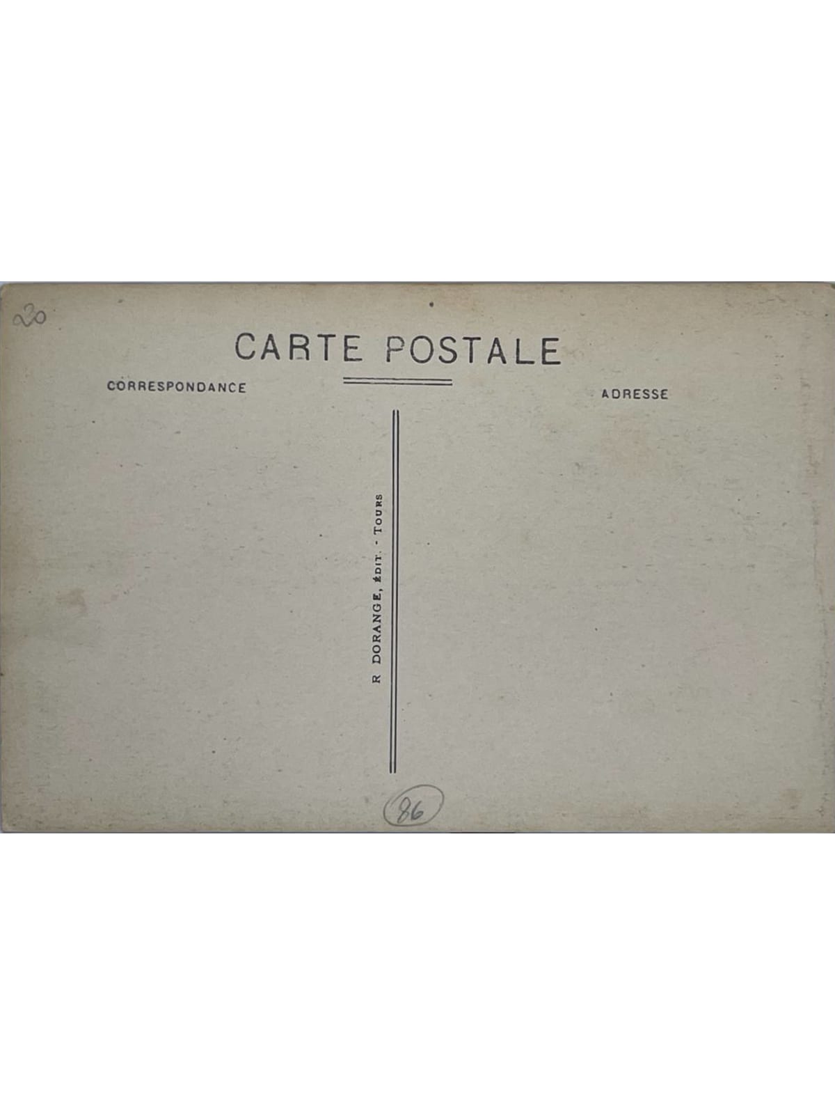 Verso de la carte postale