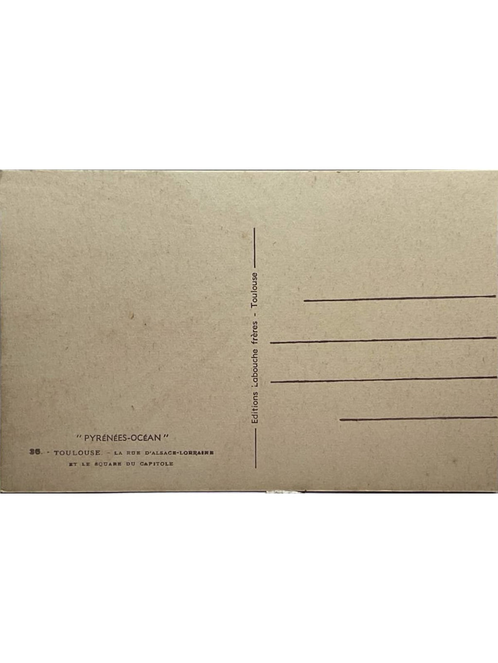 Verso de la carte postale