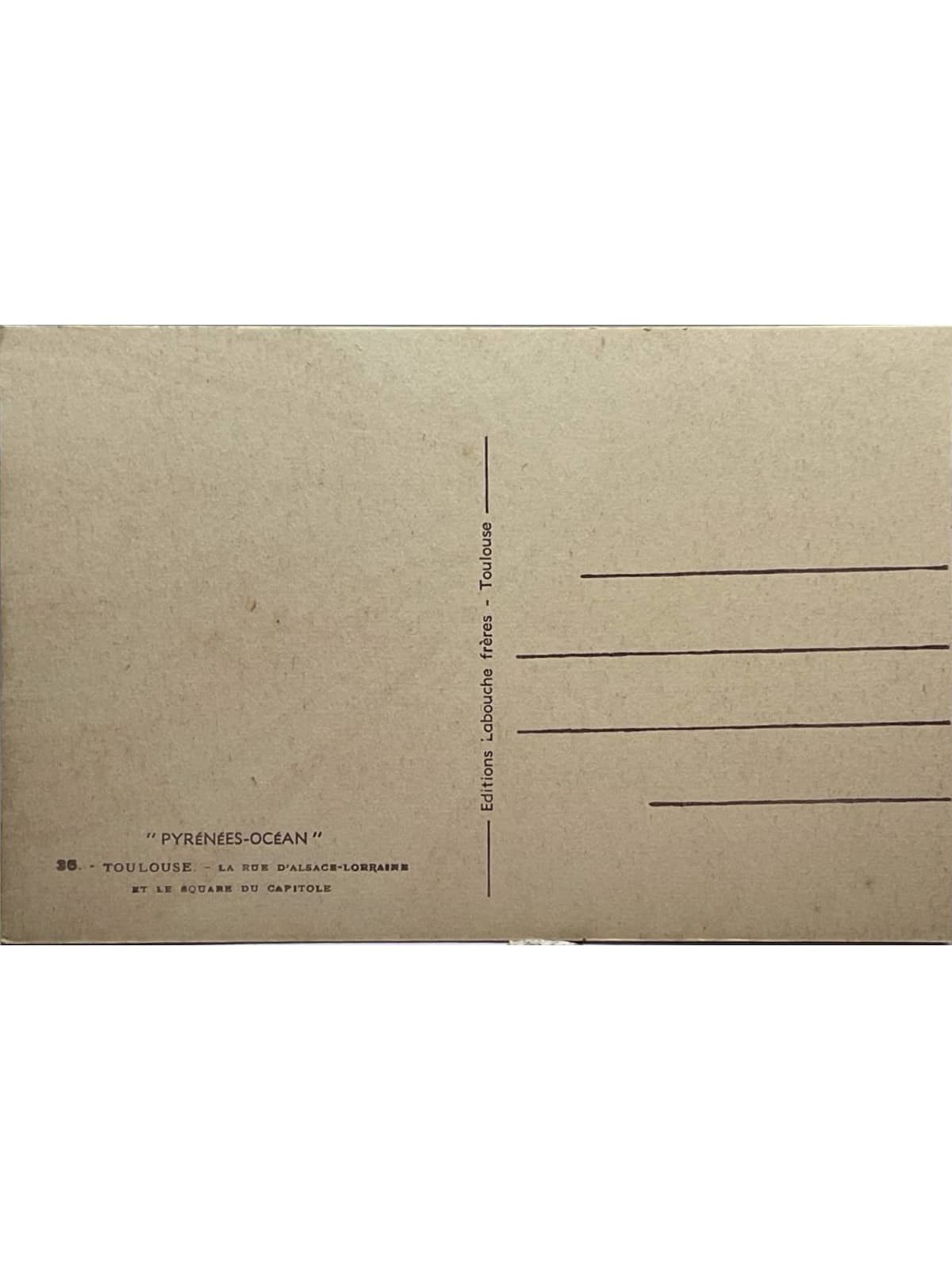 Verso de la carte postale