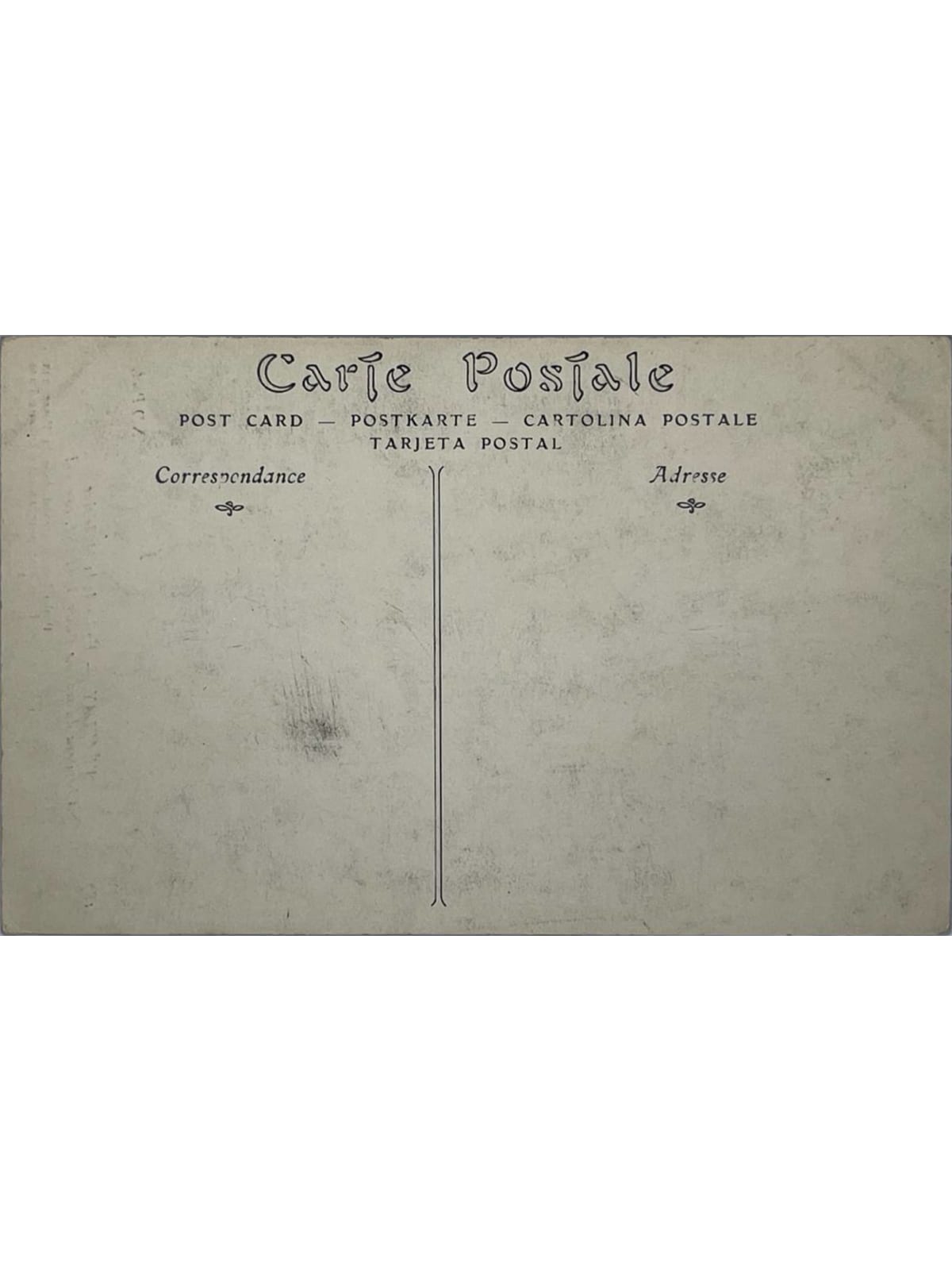 Verso de la carte postale