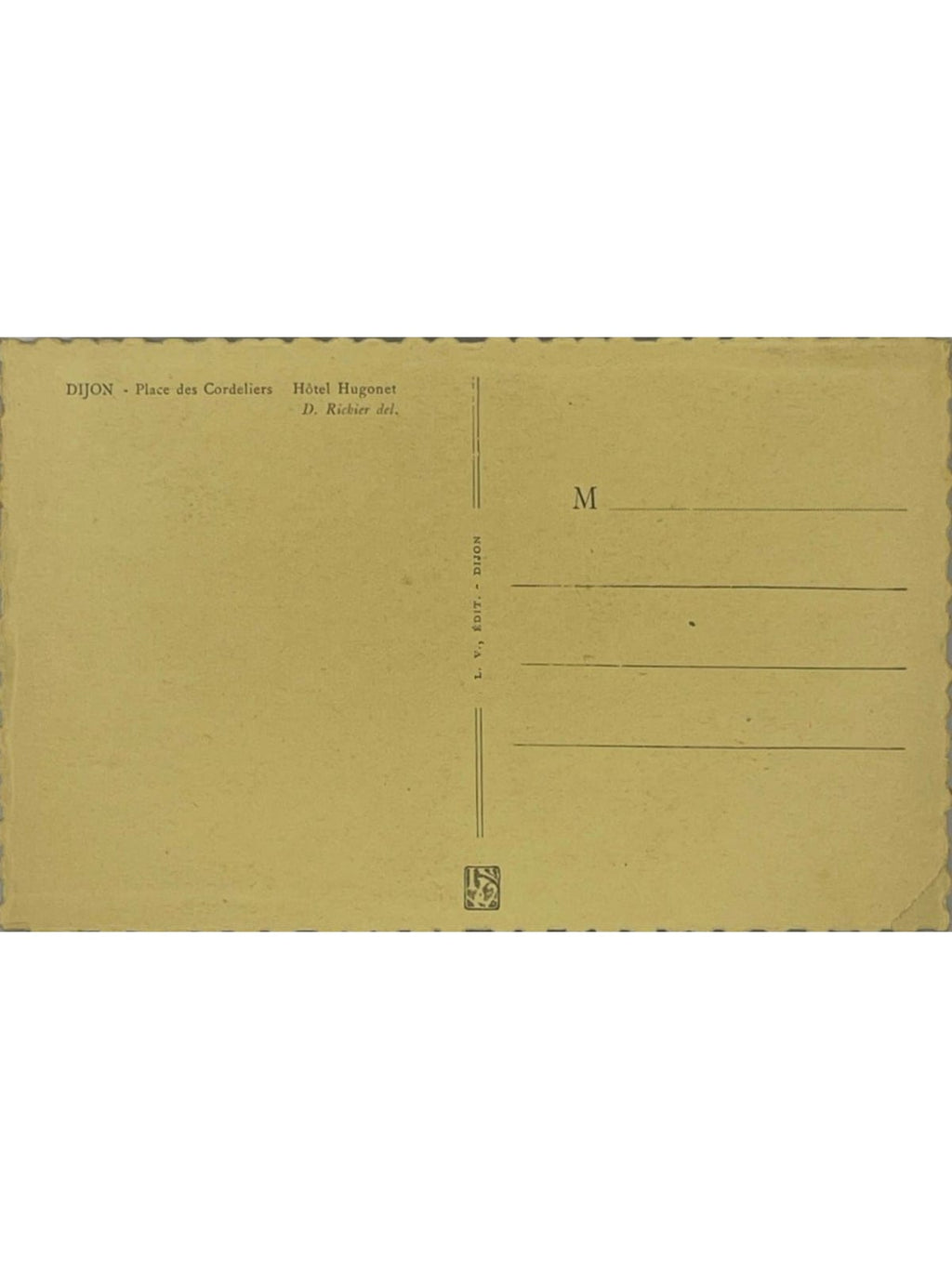 Verso de la carte postale
