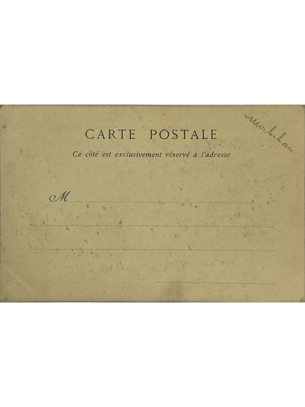 Verso de la carte postale