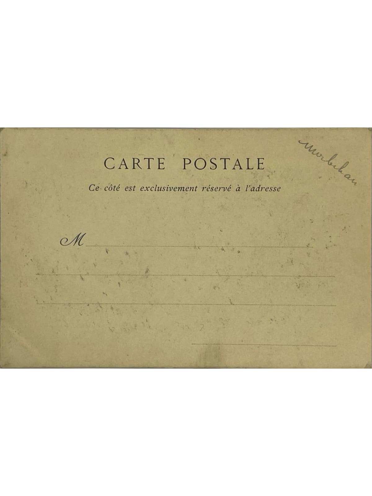 Verso de la carte postale