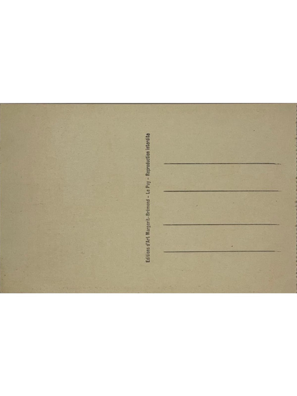 Verso de la carte postale