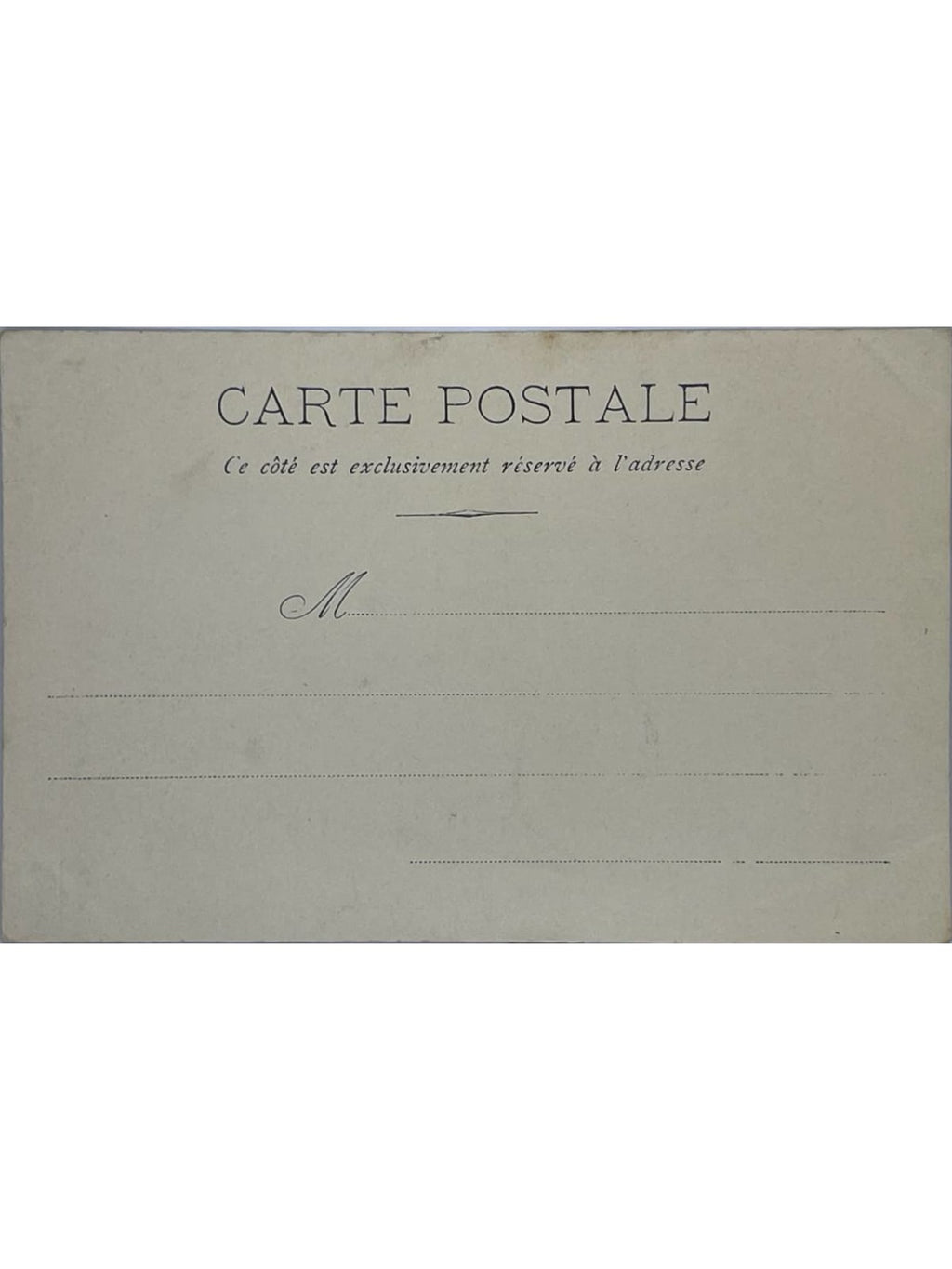 Verso de la carte postale