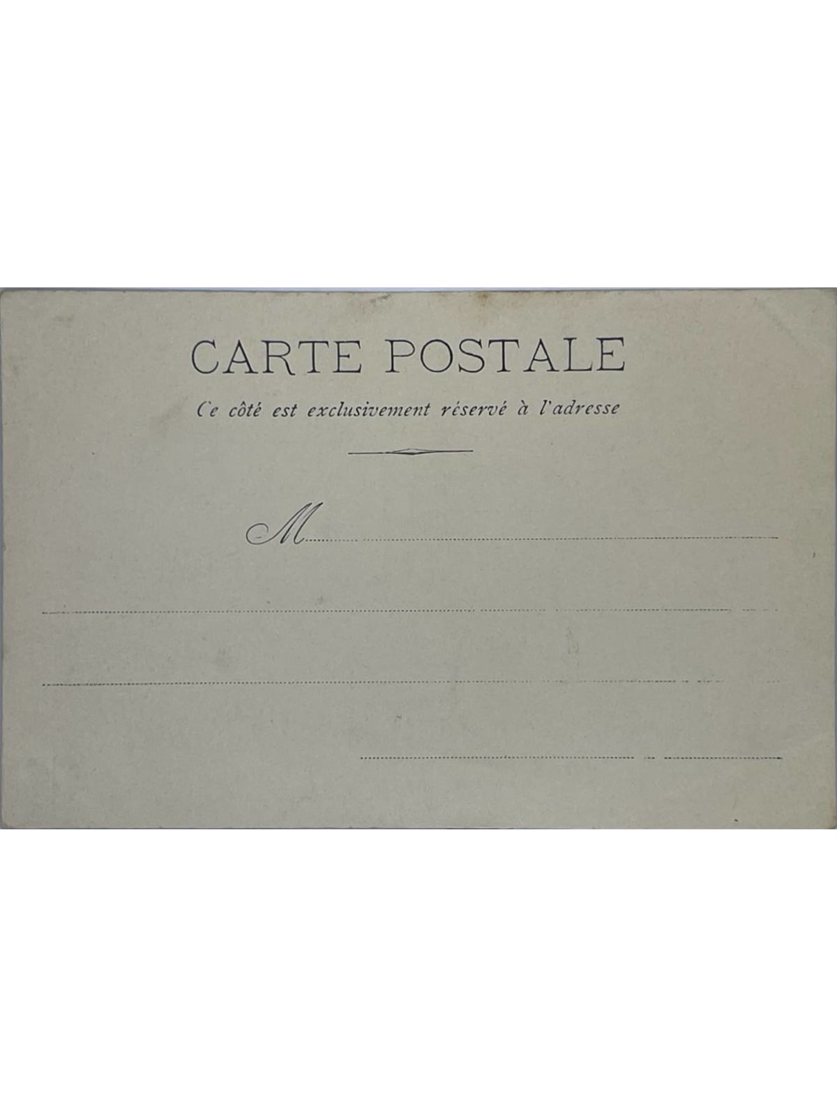 Verso de la carte postale