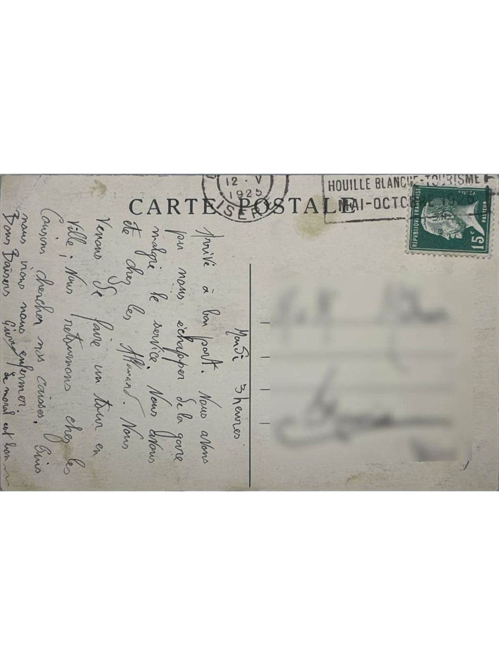 Verso de la carte postale