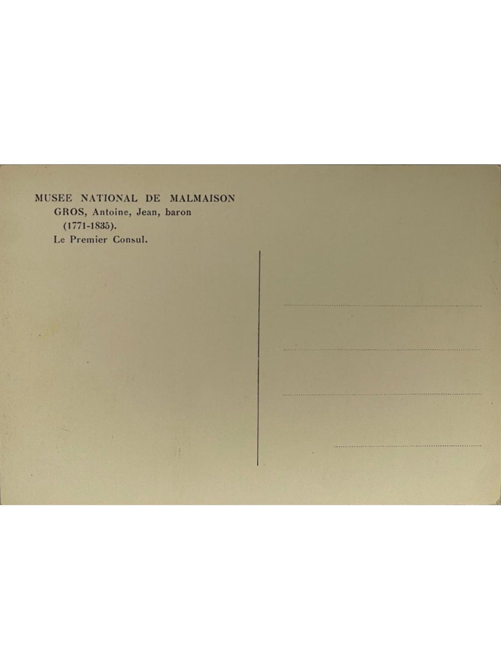 Verso de la carte postale