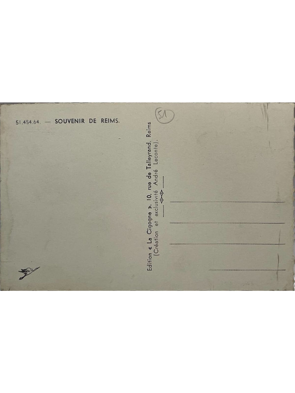 Verso de la carte postale