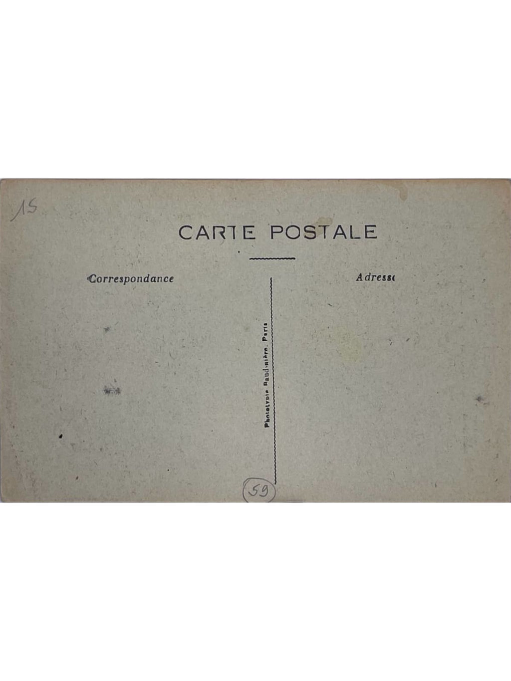 Verso de la carte postale