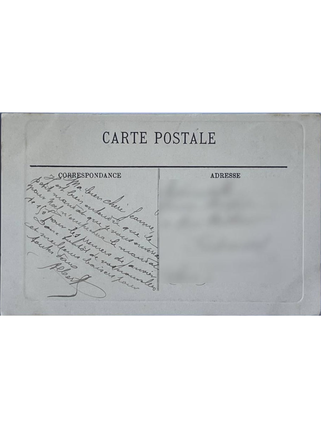 Verso de la carte postale