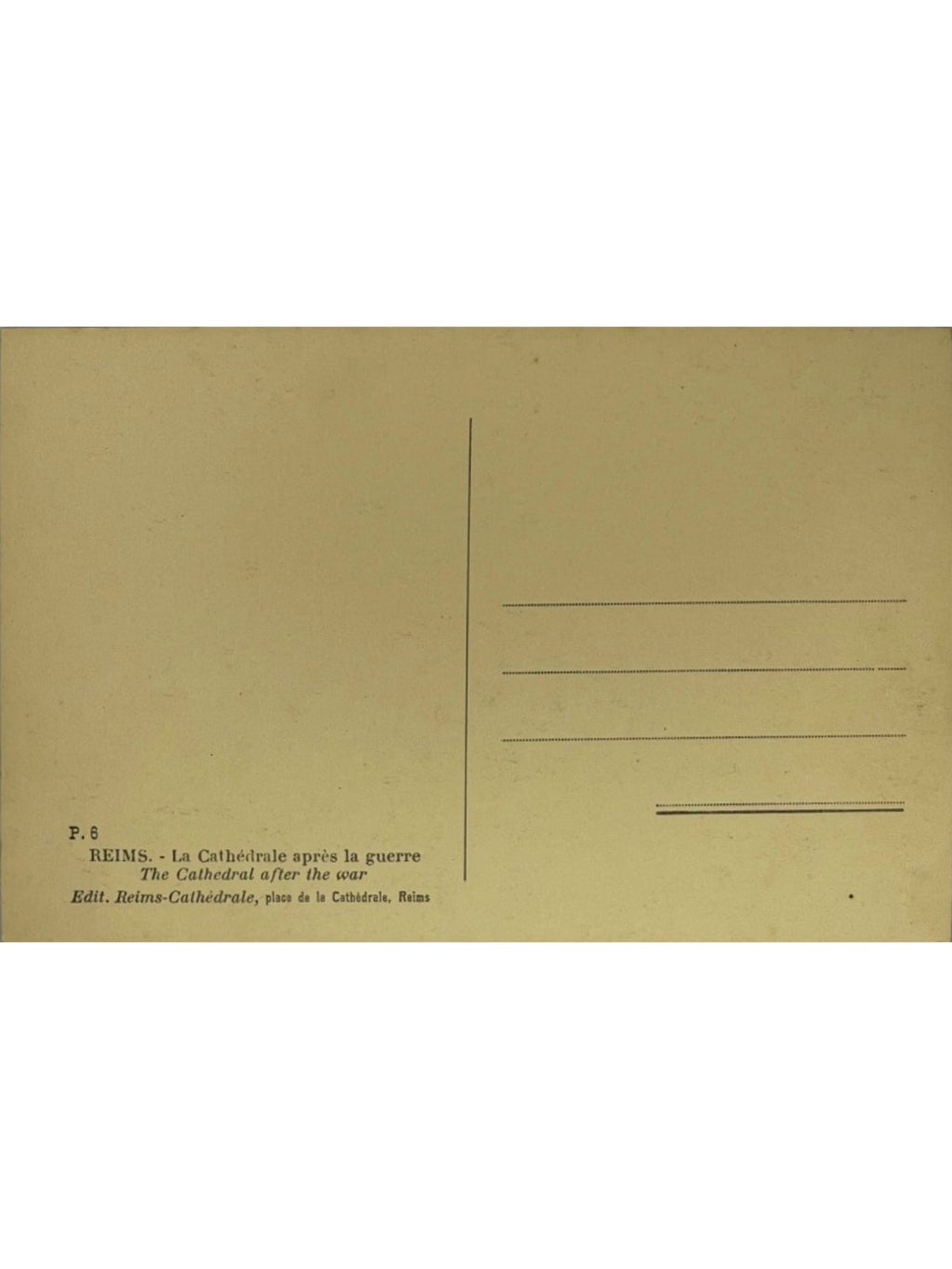 Verso de la carte postale