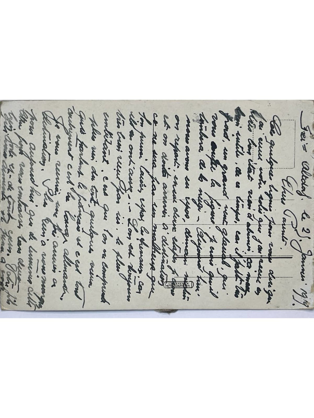 Verso de la carte postale