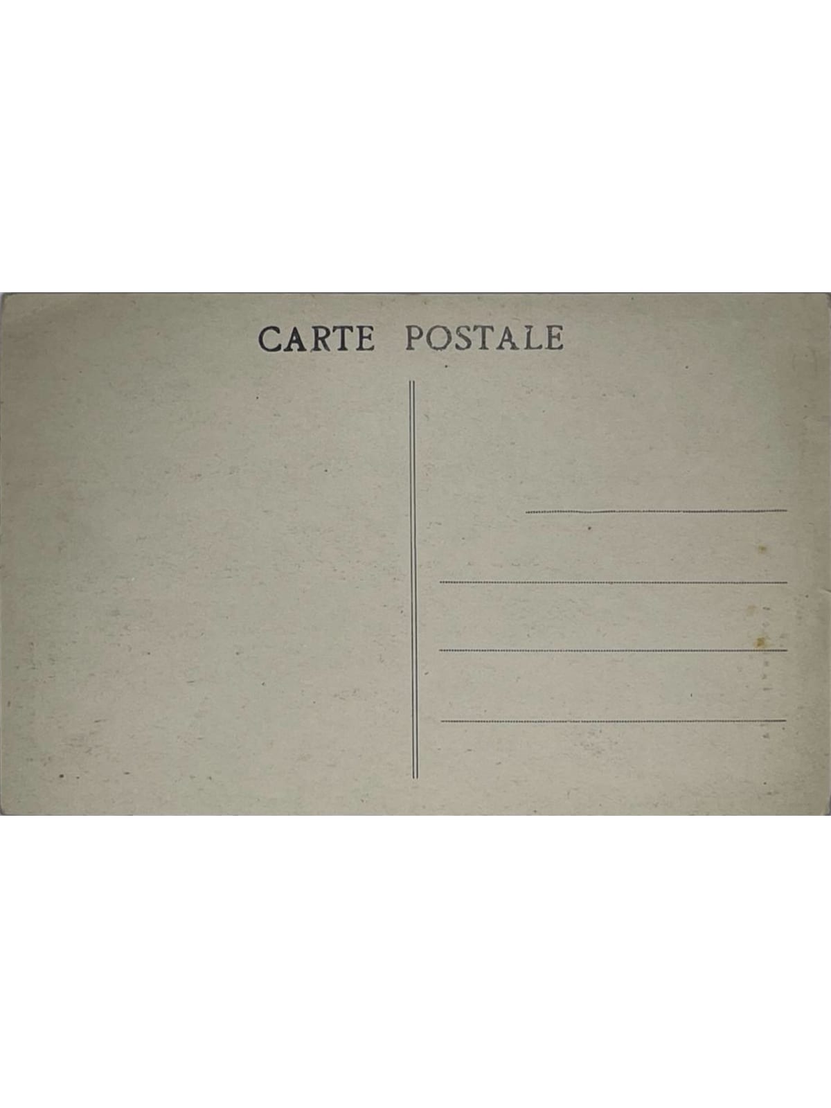 Verso de la carte postale