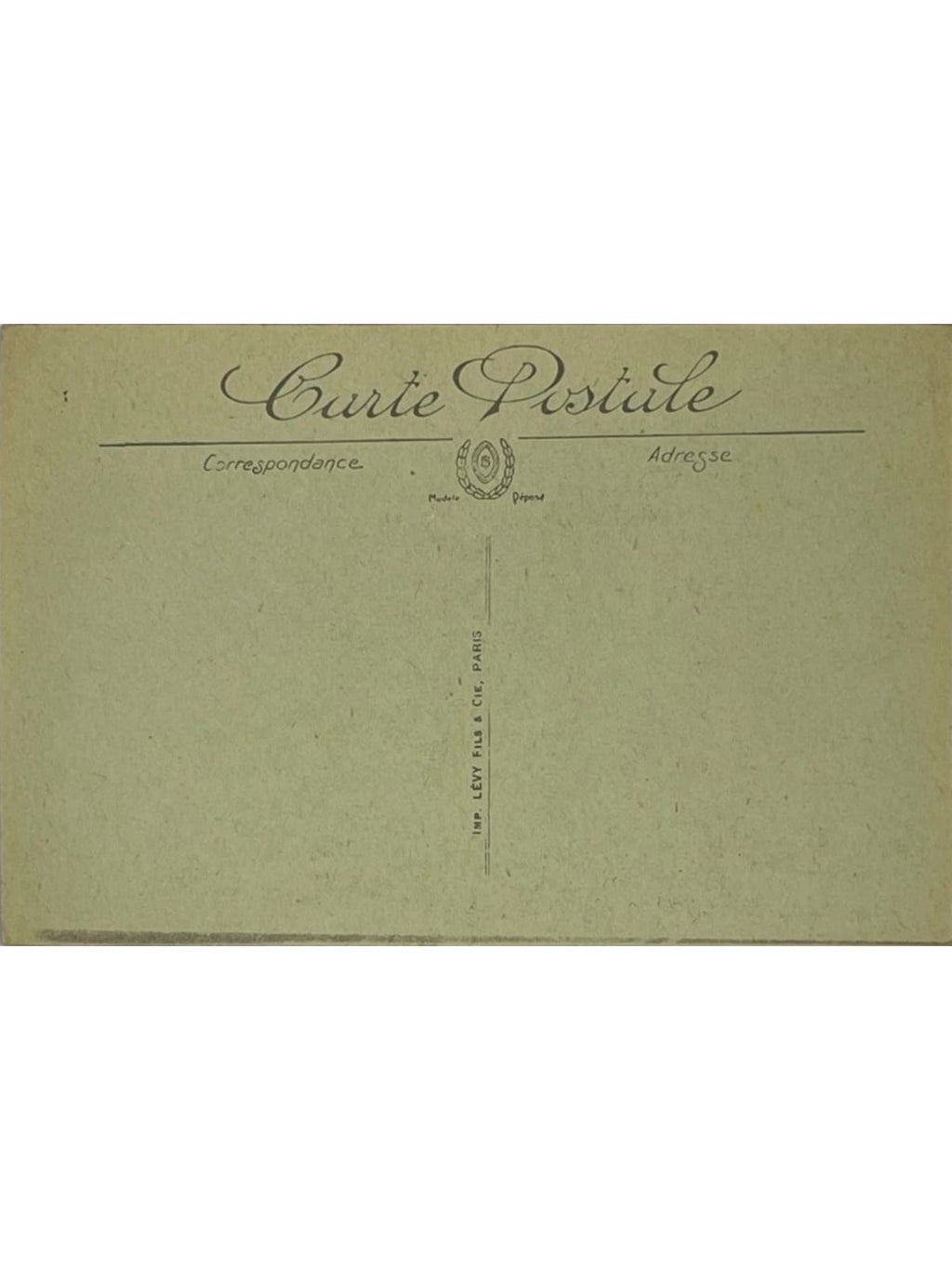 Verso de la carte postale