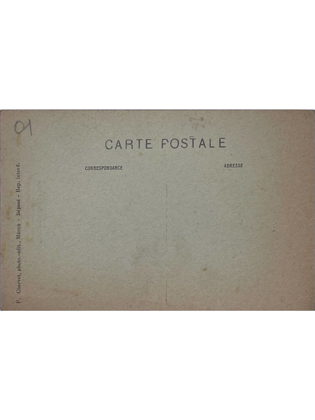 Verso de la carte postale