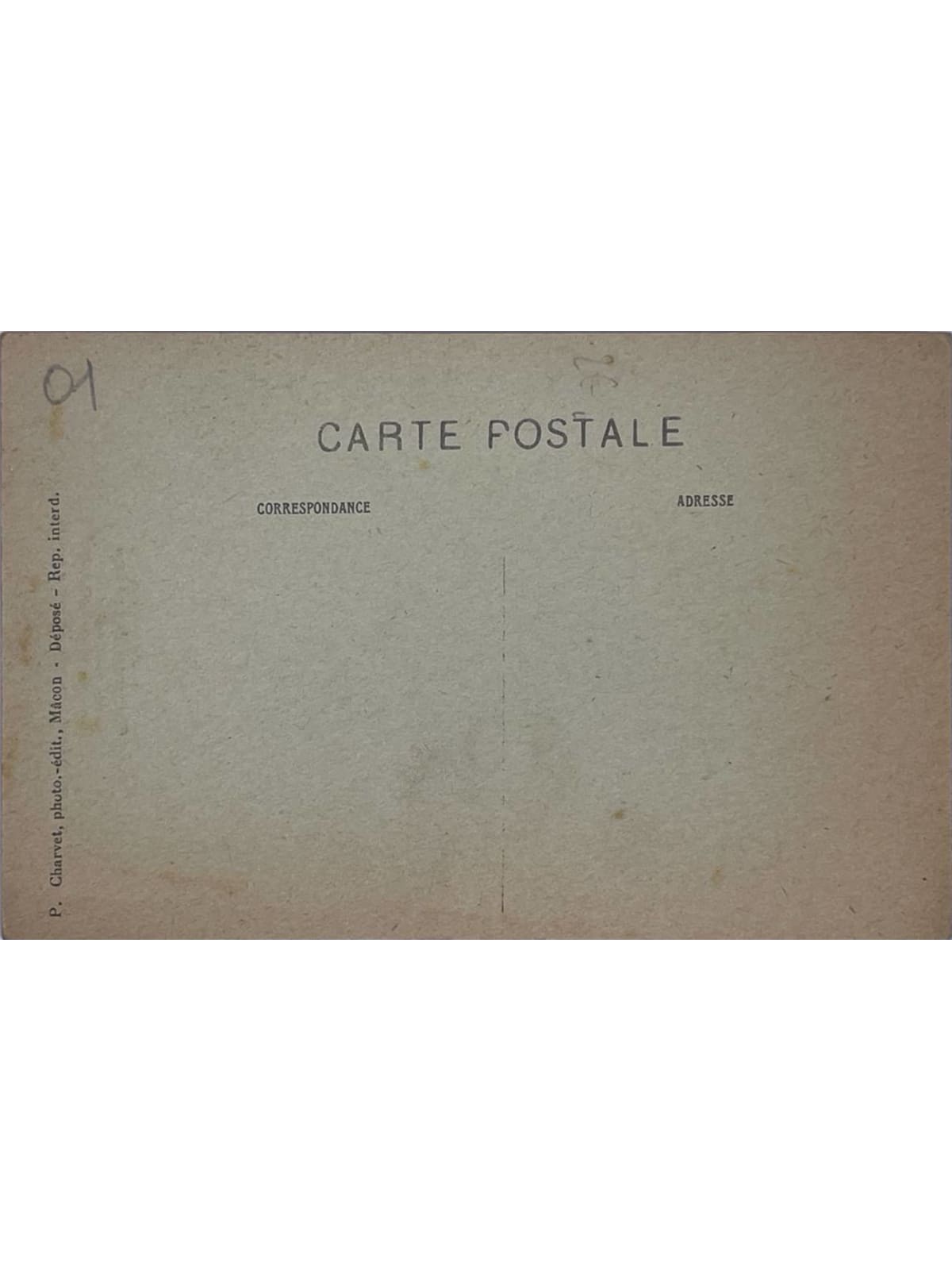 Verso de la carte postale