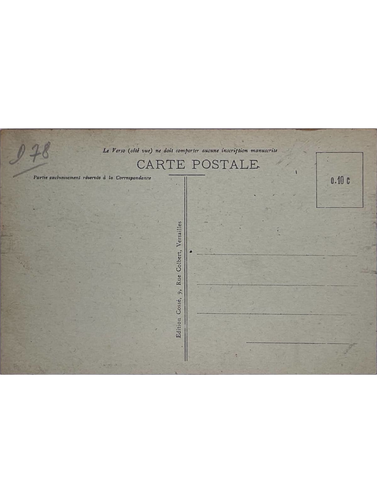 Verso de la carte postale