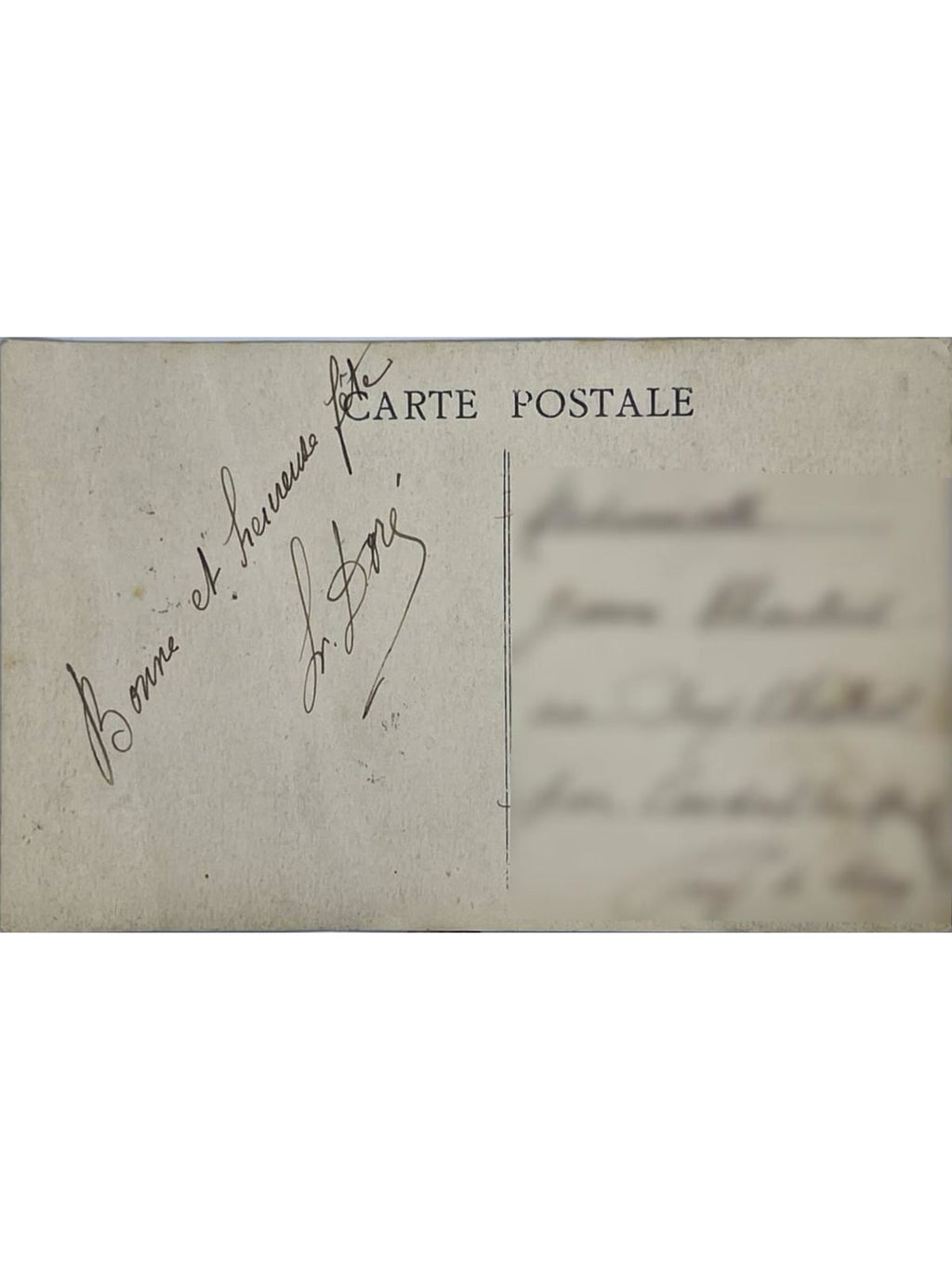 Verso de la carte postale