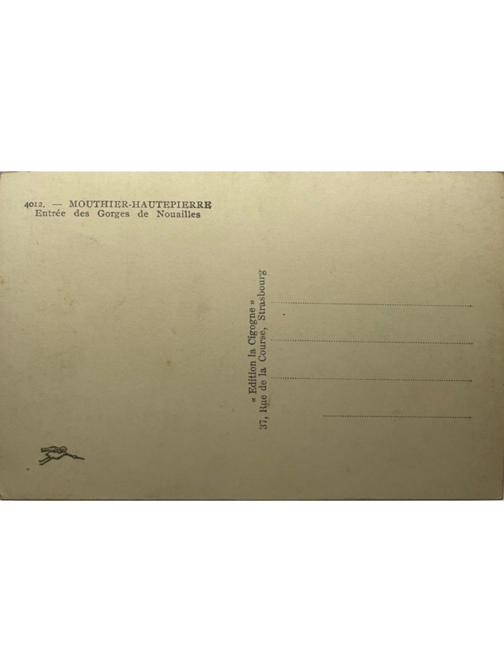 Verso de la carte postale