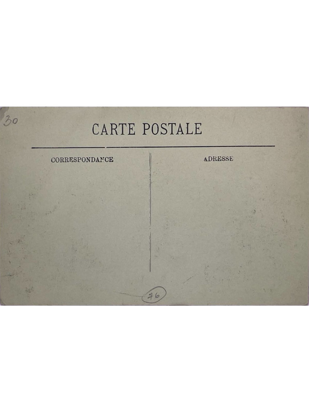 Verso de la carte postale